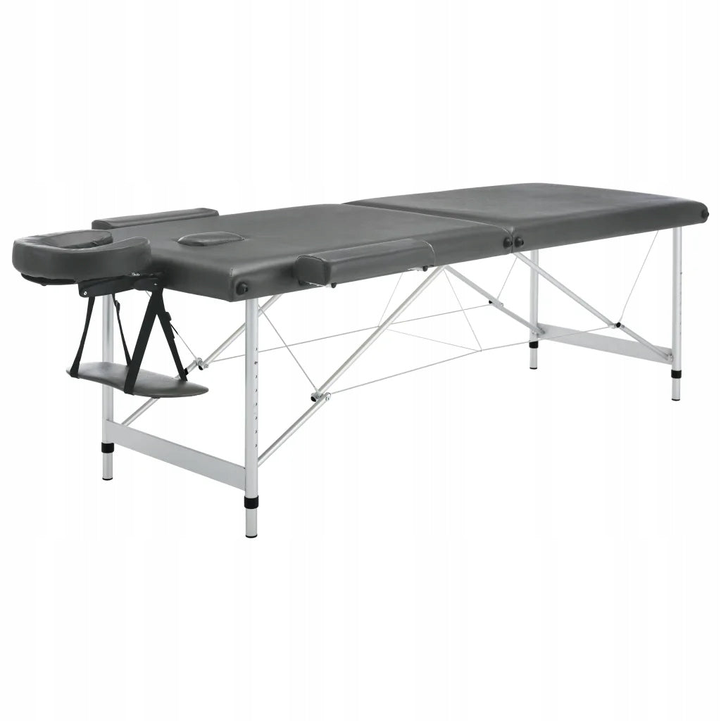 vidaXL Massage table, 2-zone, aluminium frame, anthracite 186x68 cm Brand VidaXL