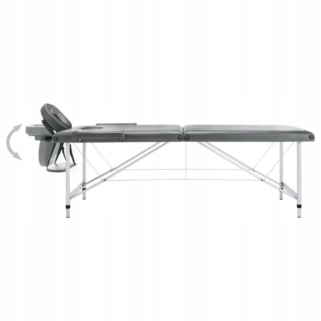 vidaXL Massage table, 2-zone, aluminium frame, anthracite 186x68 cm Product weight with unit packaging 14.65 kg