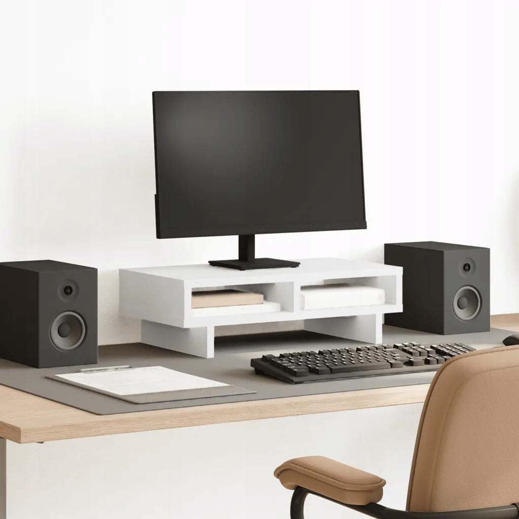 vidaXL Monitor stand, white, 50x27x15 cm