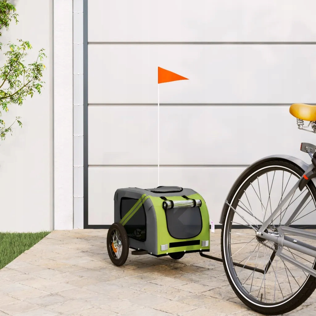 vidaXL Pet Bike Trailer, Oxford Fabric and Iron