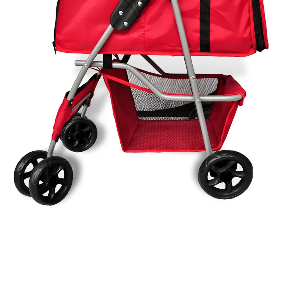 vidaXL Pet Stroller, Red Main material fabric