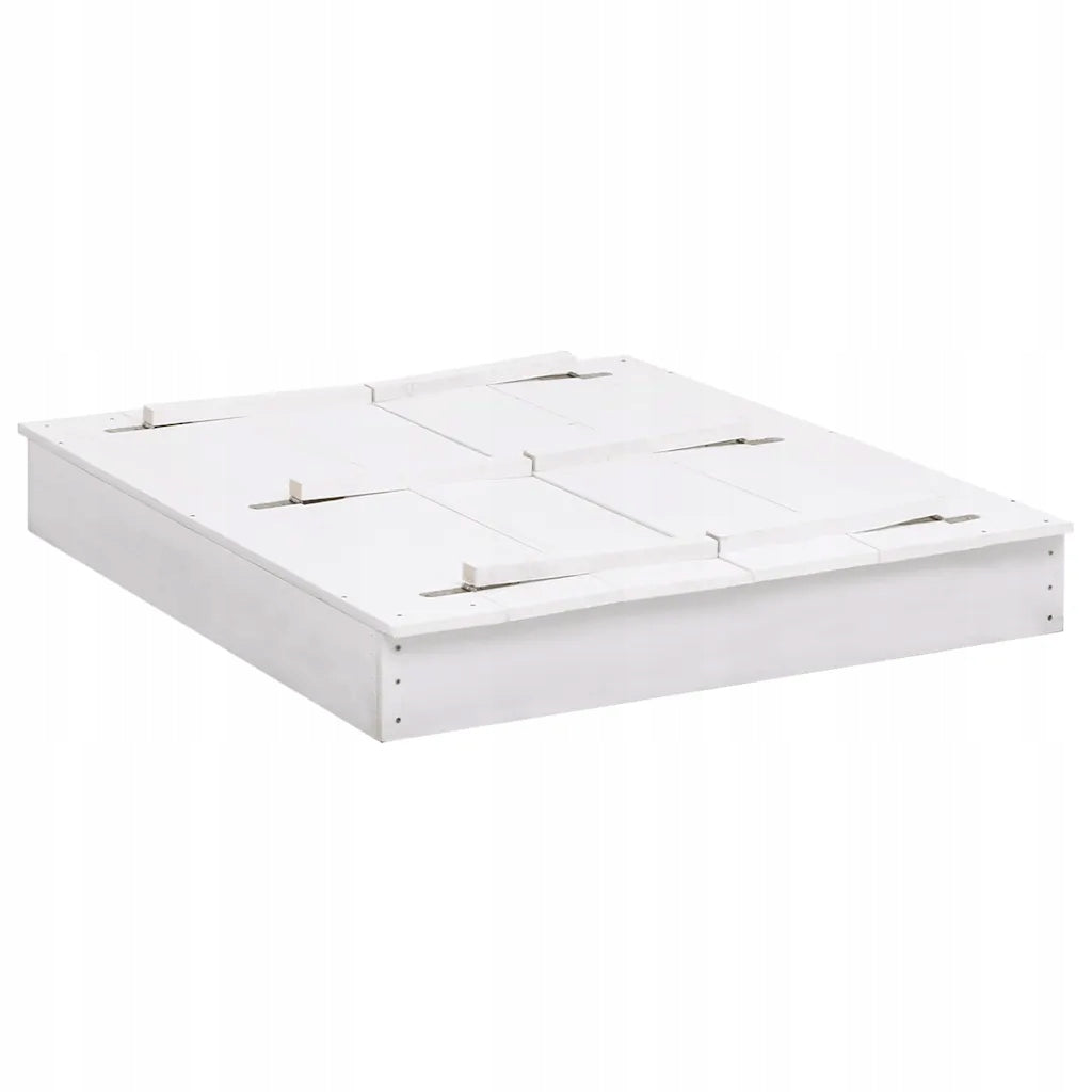 vidaXL Sandbox, fir wood, white, 95x90x15 cm Brand VidaXL