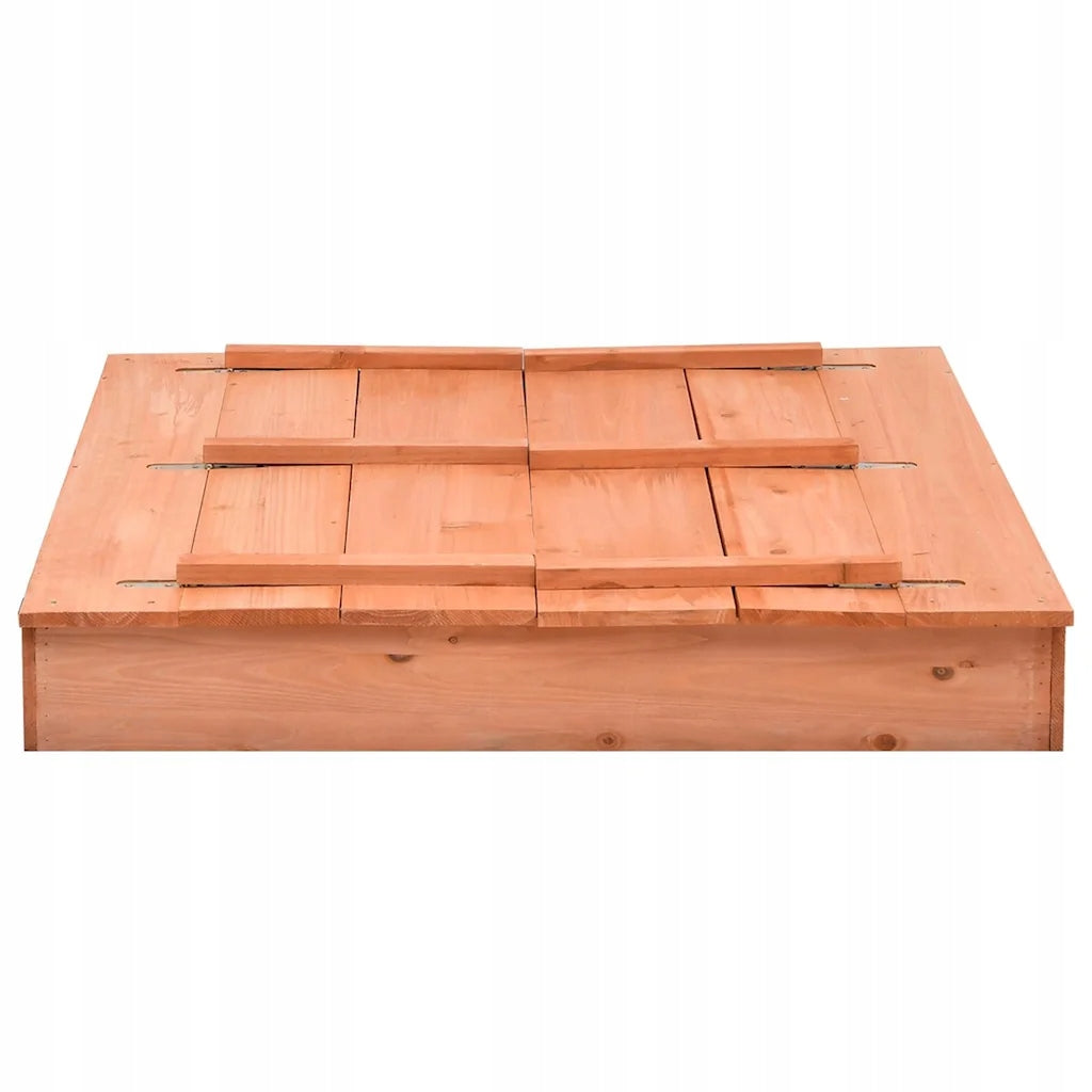 vidaXL Sandbox with lid, fir wood, 95 x 90 x 15 cm Brand VidaXL