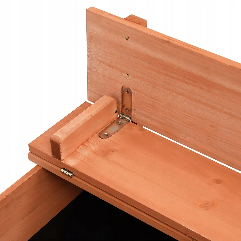 vidaXL Sandbox with lid, fir wood, 95 x 90 x 15 cm