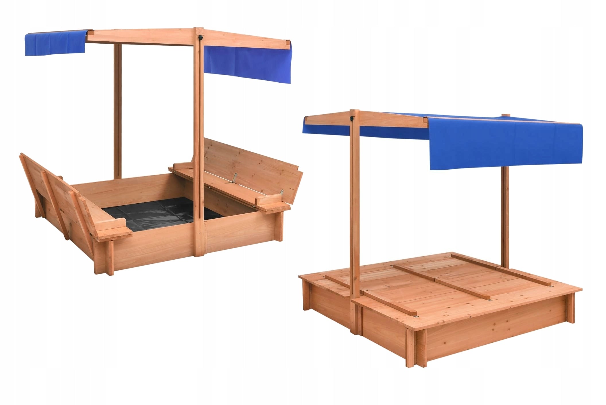 vidaXL Sandbox with roof, fir wood, 112x112x112 cm Character/Title none
