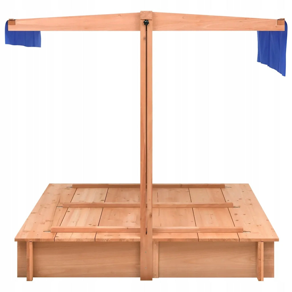 vidaXL Sandbox with roof, fir wood, 112x112x112 cm Length 112 cm