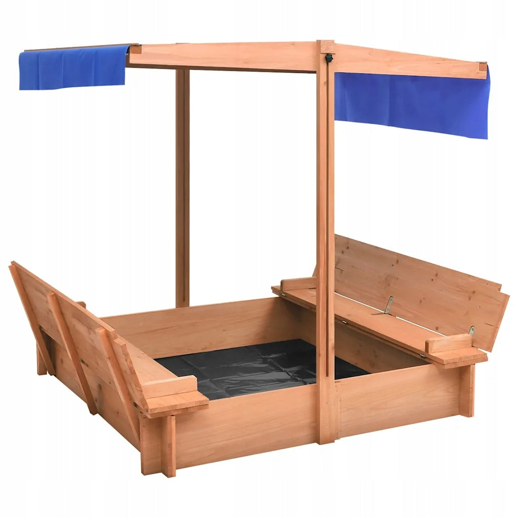 vidaXL Sandbox with roof, fir wood, 112x112x112 cm Manufacturer code 316474