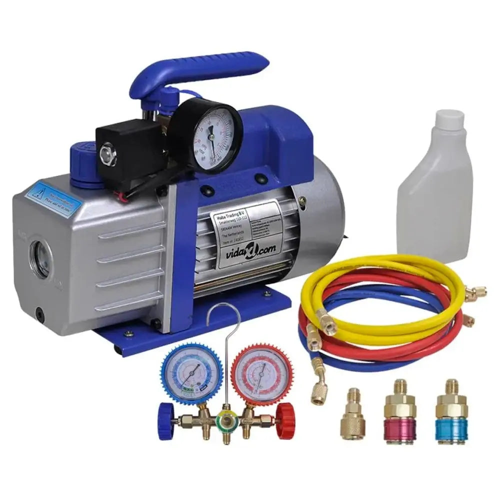 vidaXL Single stage vacuum pump with splitter for 2 meters Energy class - cooling A