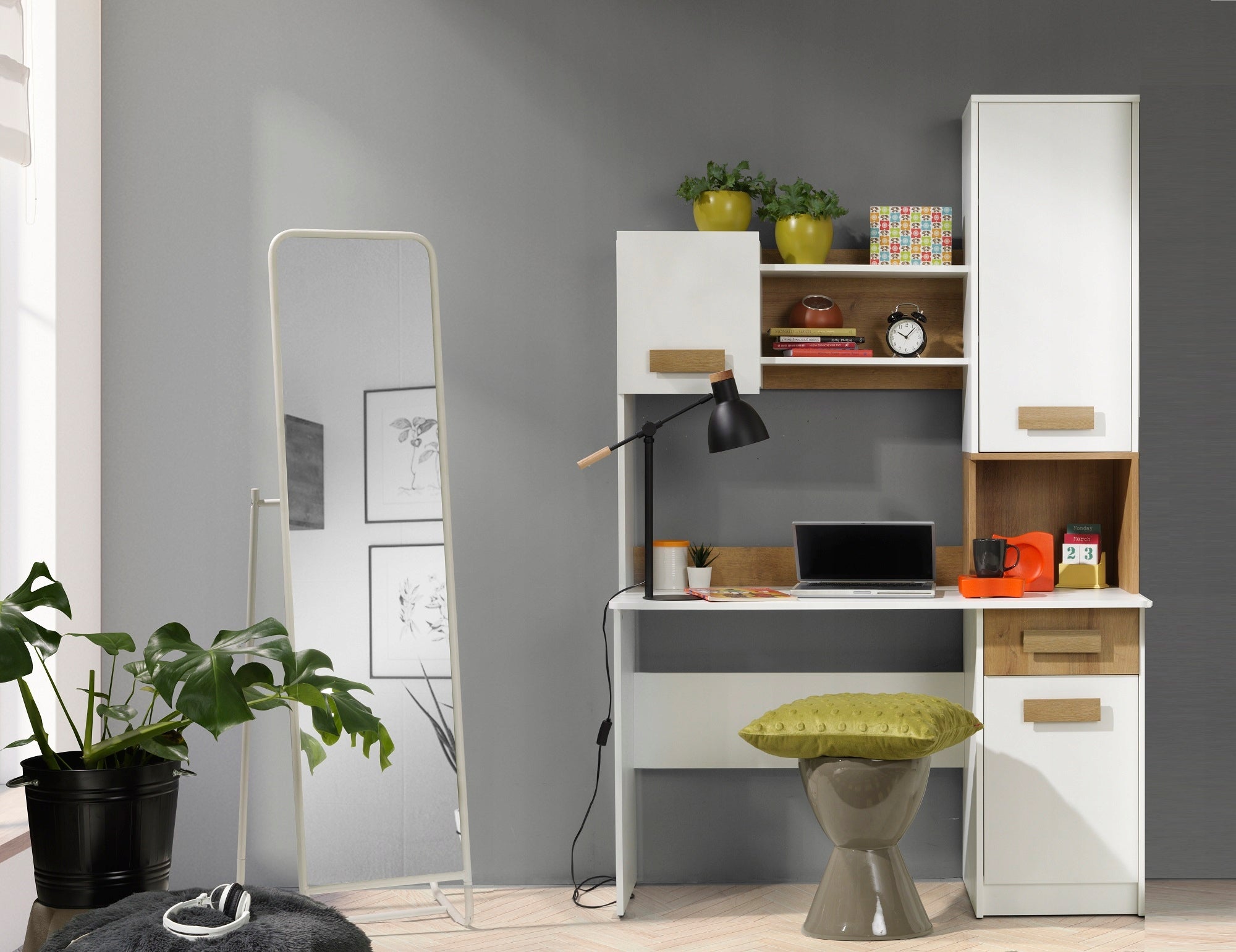 wall unit youth desk with extension bookcase set small Grant 11/12 Brand MARMEX Meble