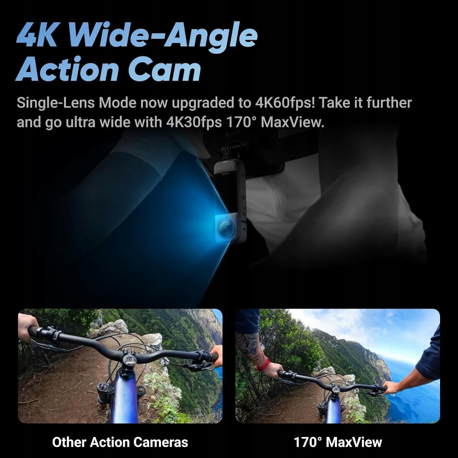 waterproof sports camera Insta360 X4 Ultimate in full set AI 4K Color black