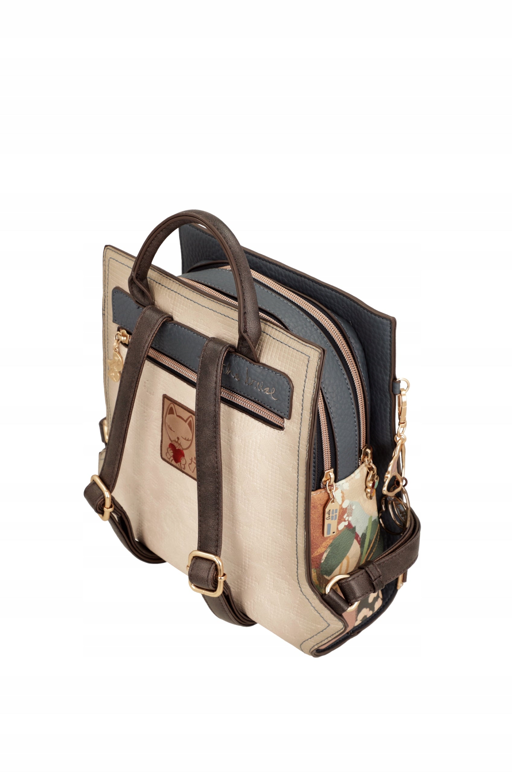 women's backpack Anekke 43705-273 Tulip city stylish backpack Keychain Brand Anekke