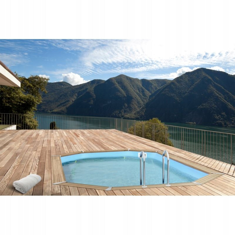 wooden garden swimming pool, swimming pools, Lazurite 6.07x3.96x1.31 m Height 131 cm