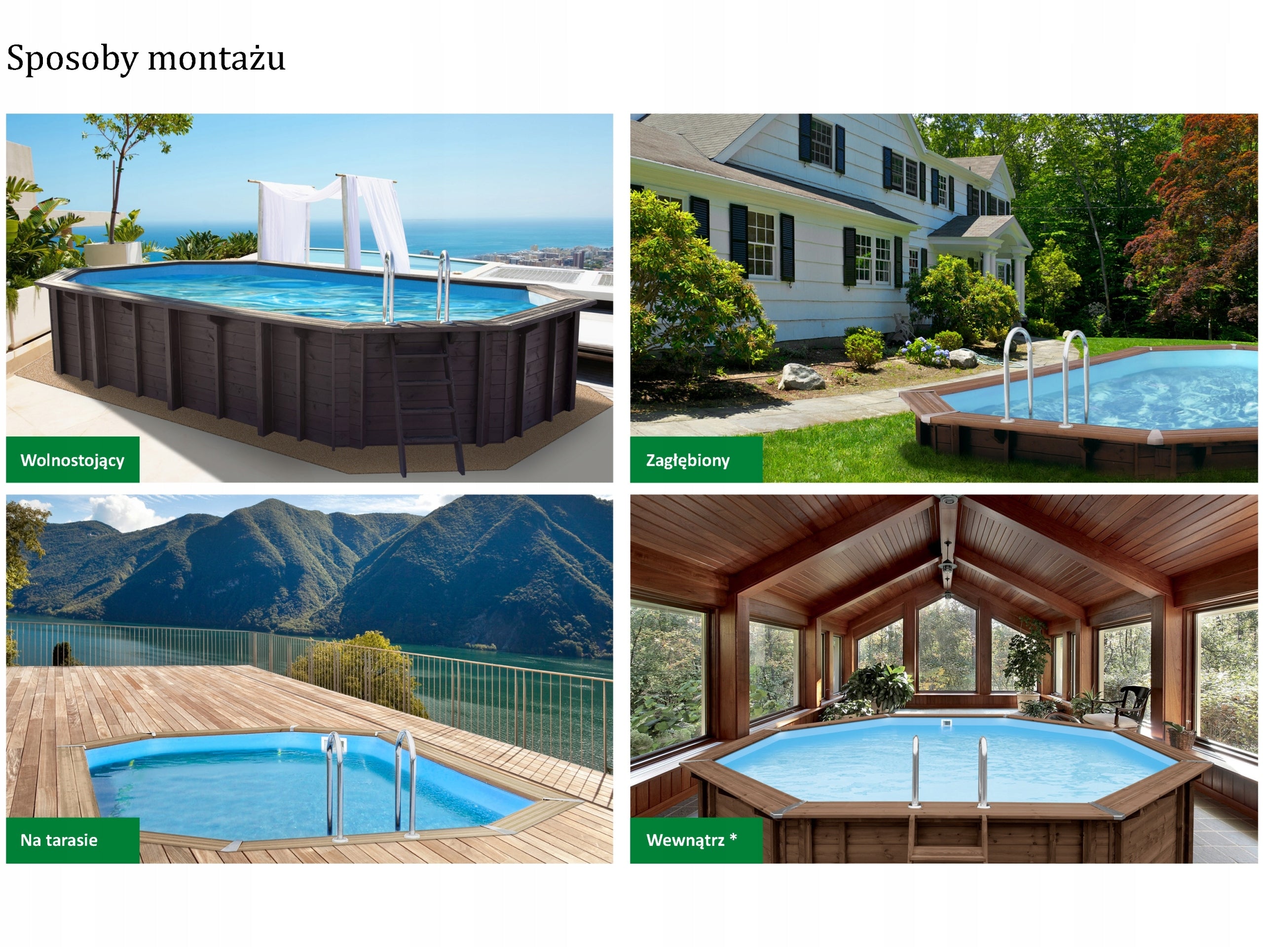 wooden garden swimming pool, swimming pools, Lazurite 6.07x3.96x1.31 m Length 607 cm