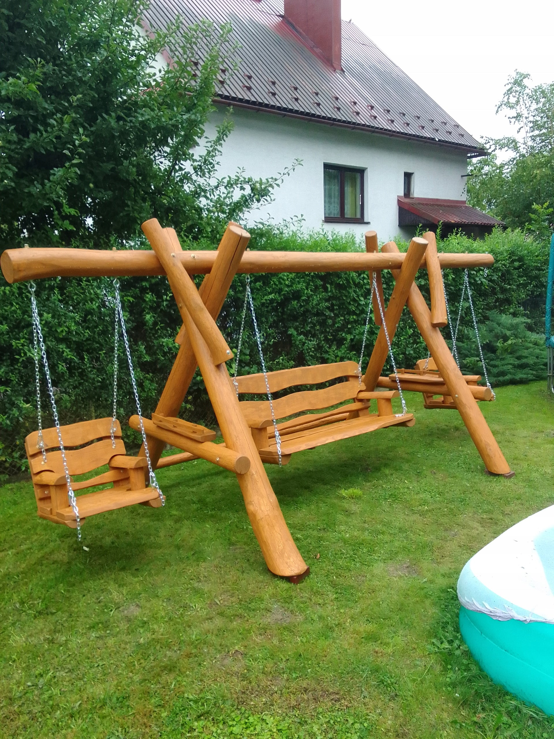 wooden garden swing with logs playground Manufacturer no brand