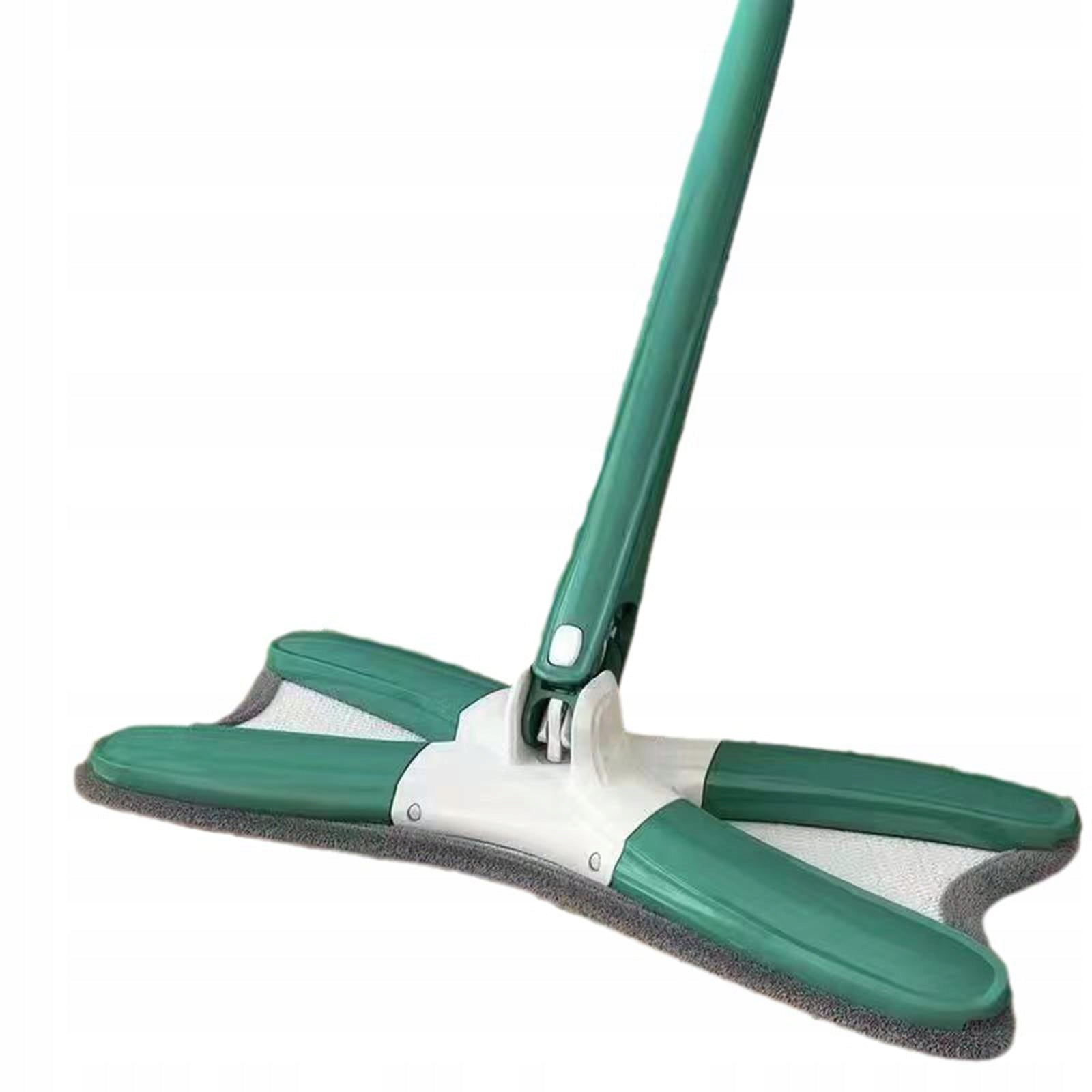 x Type Flat Floor Mop 1 Reusable Microfiber Mop Pad Self Wringing Green Brand no brand