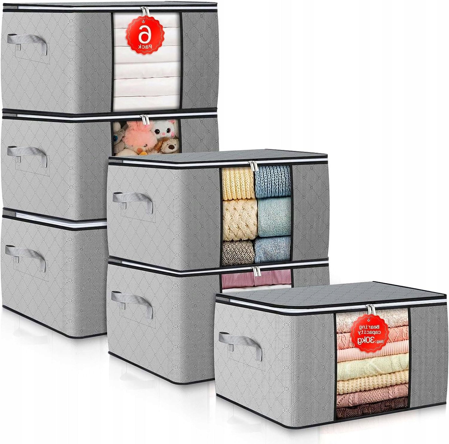 x6 Closet Organizer Clothes Storage Bag Boxes Containers 90L