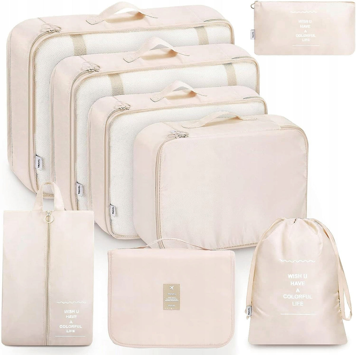 x8 PACKING ORGANIZER SUITCASE TRAVEL BAGS LUGGAGE CUBES WATERPROOF