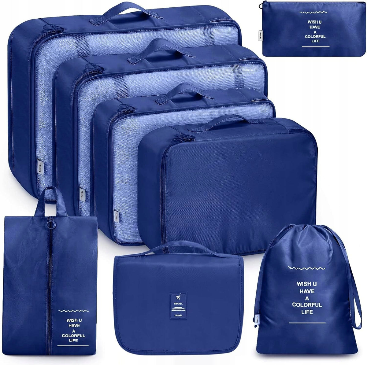 x8 PACKING ORGANIZER SUITCASE TRAVEL BAGS LUGGAGE CUBES WATERPROOF