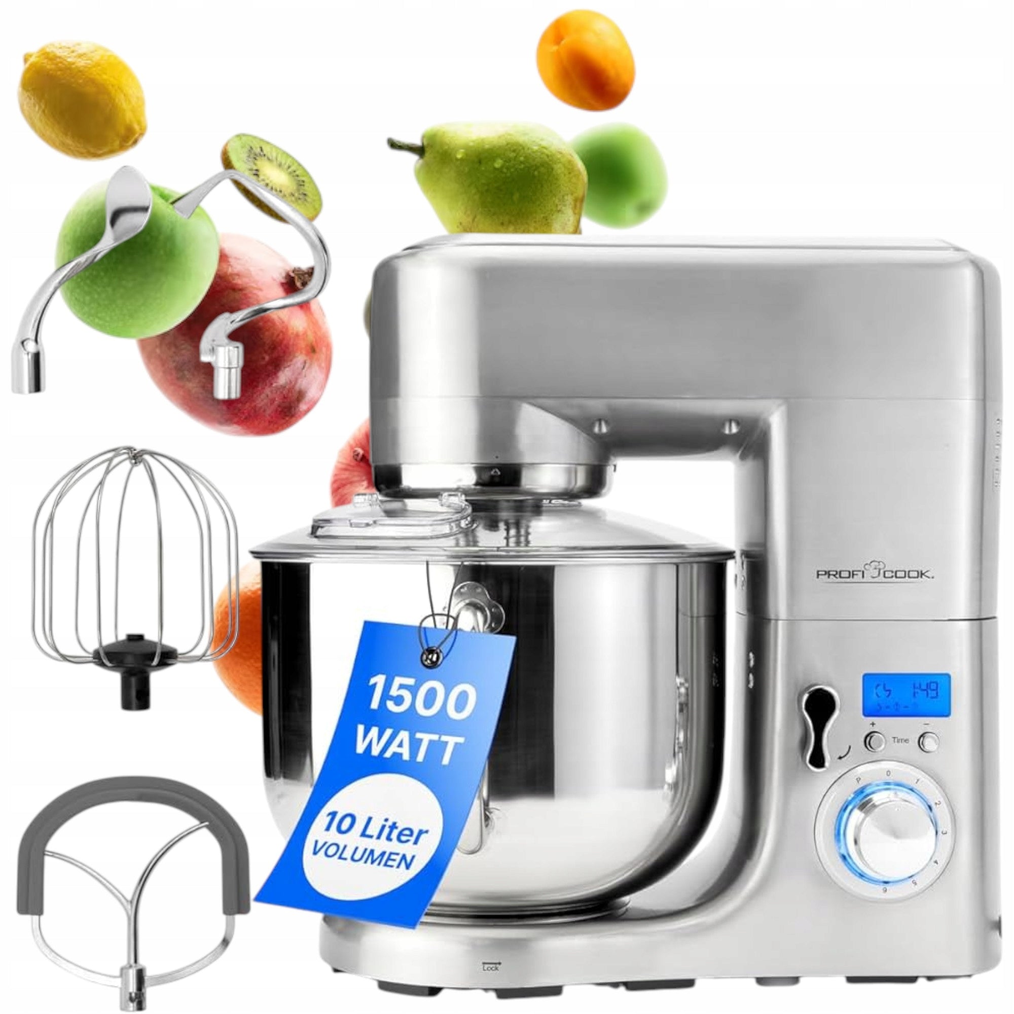 xxl PLANETARY FOOD PROCESSOR blender kneader 10L 1500W 8 speeds